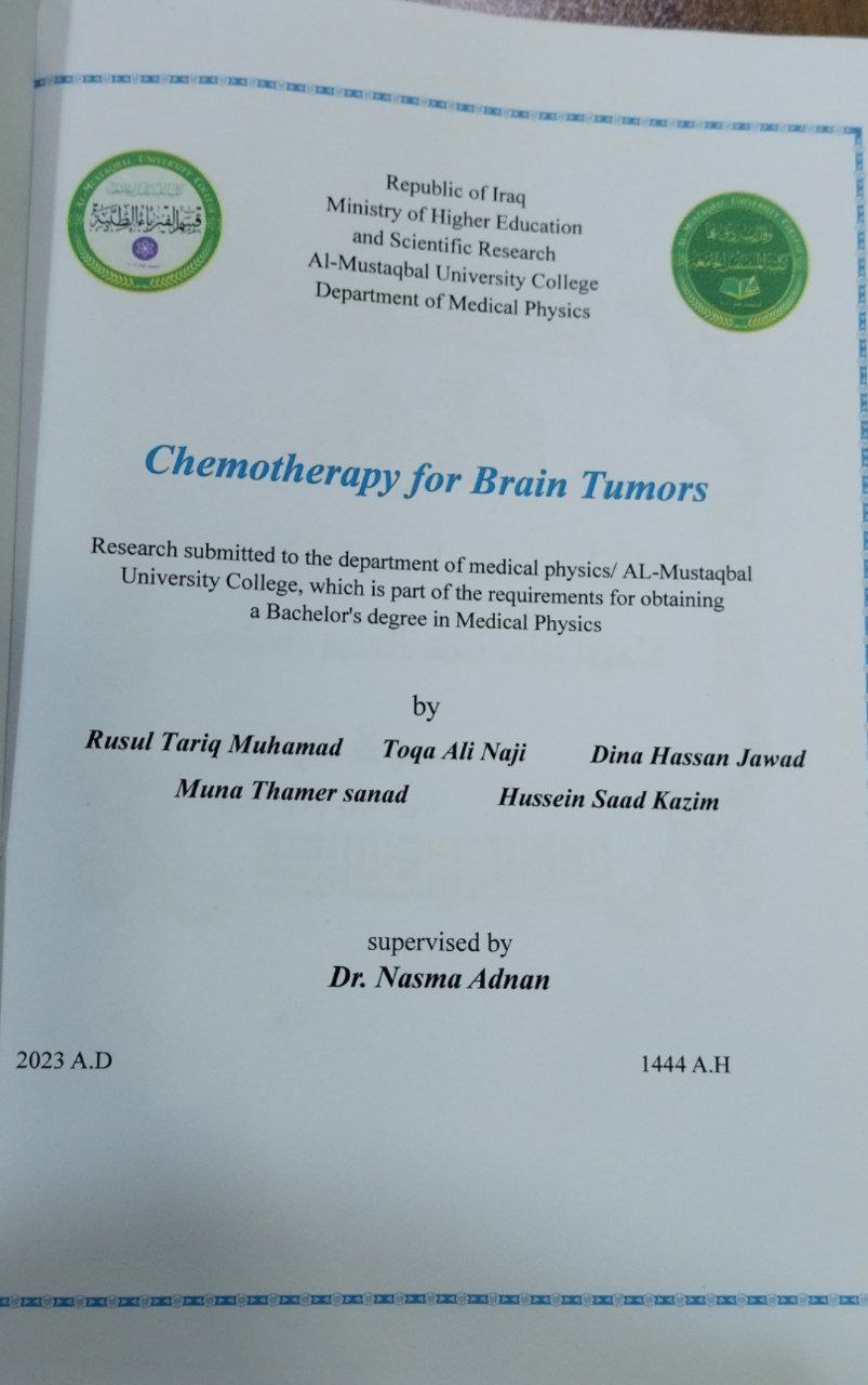Chemotherapy for Brain tamors
