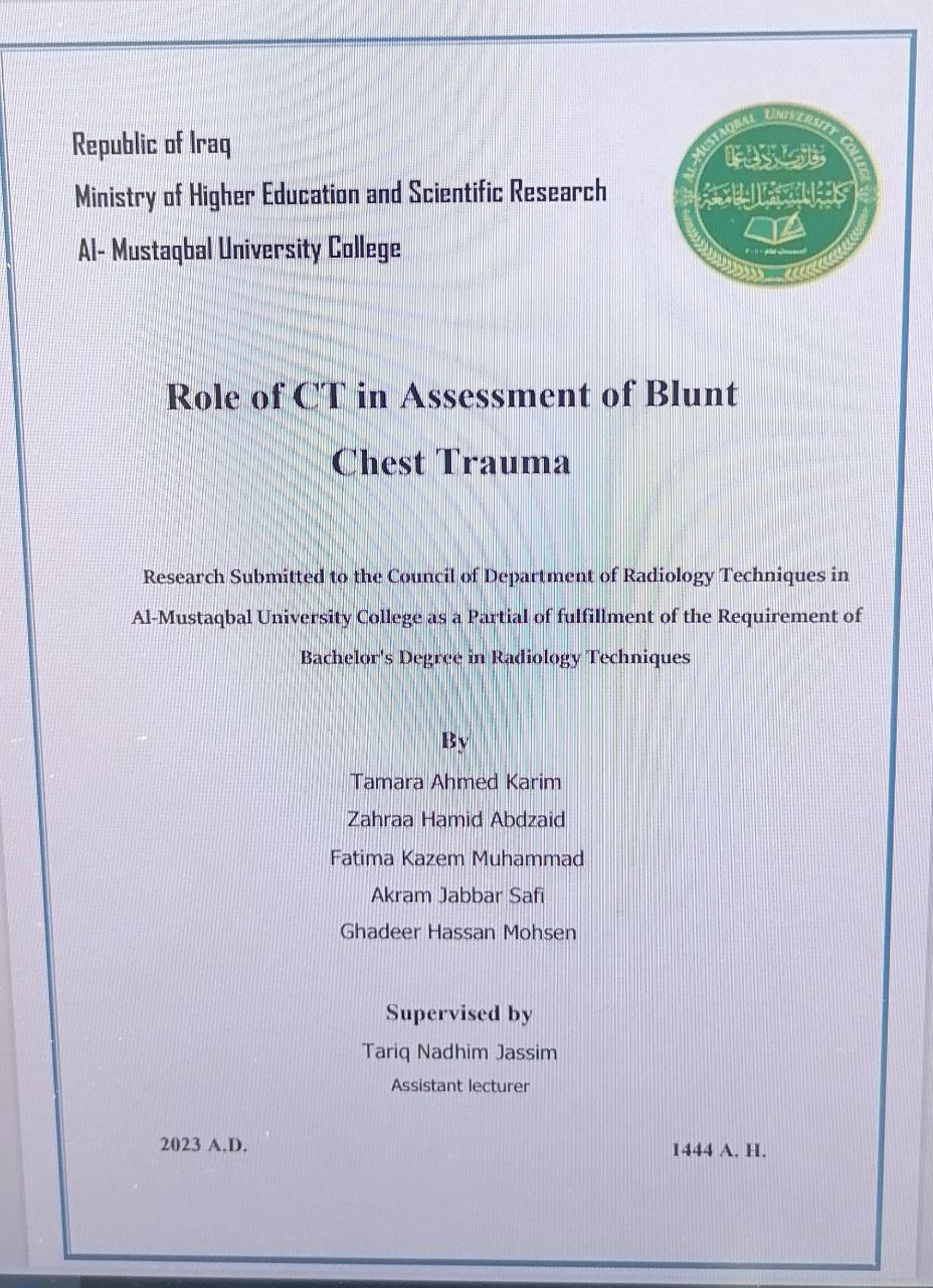   Role of CT in Assessment of Blunt Ches