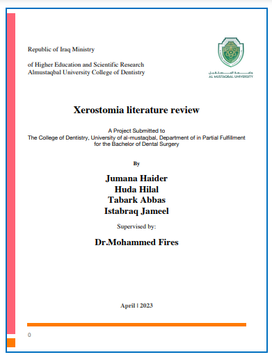 Xerostomia literature review