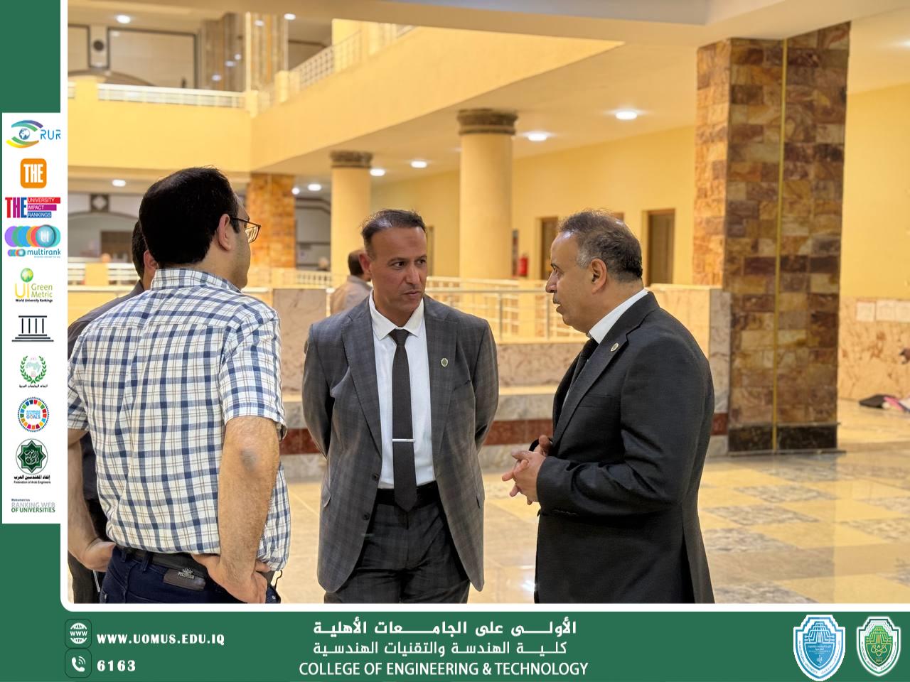 عميد كلية الهندسة يواصل إشرافه الميداني على الامتحانات النهائية