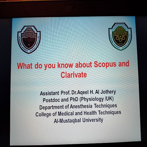 سمنار علمي بعنوان  What do you know about Scopus and Clarivate