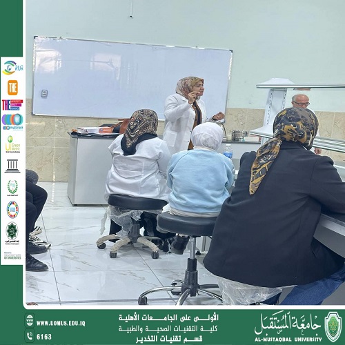 ورشة عمل لتعليم طلبة قسم التخدير بالتعاون مع كلية التمريض  عن قياس العلامات الحيوية لجسم الانسان 