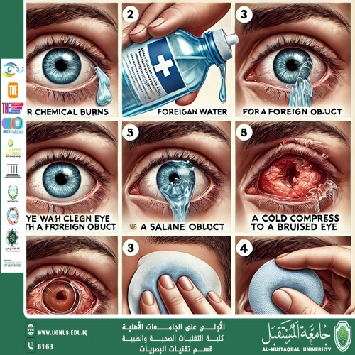 مقالة علمية لرئيس قسم تقنيات البصريات أ.م.د منذر سمين شكر بعنوان(الاسعافات الاولية لأصابات العين). 