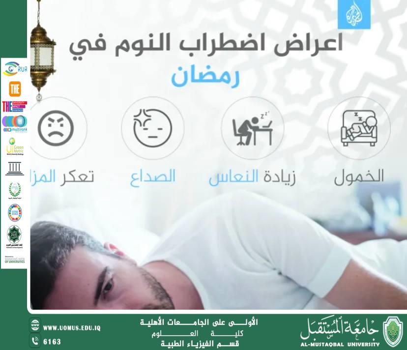 Scientific Article by Assistant Lecturer Iftikhar Thamer Kamel Title: The Effect of Staying Up Late on Fasting Individuals