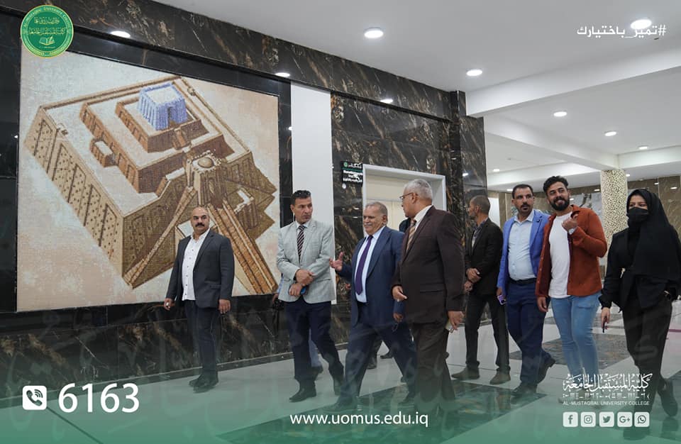 ‏رئيس جامعة الخضراء يزور كلية المستقبل الجامعة ويجري جولة ميدانية مع عميد كلية المستقبل في اروقة الكلية 