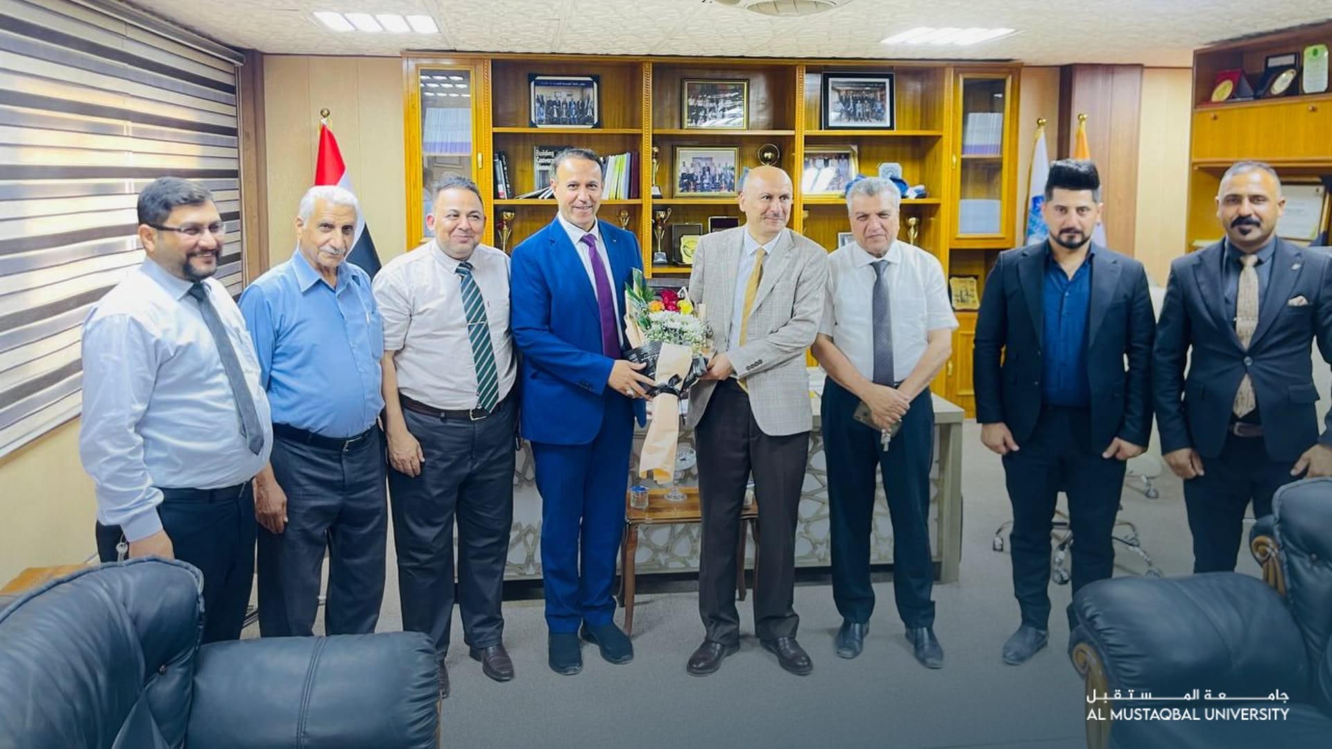وفد من جامعة المستقبل يقدم التهنئة الى عميد كلية الهندسة جامعة بابل 