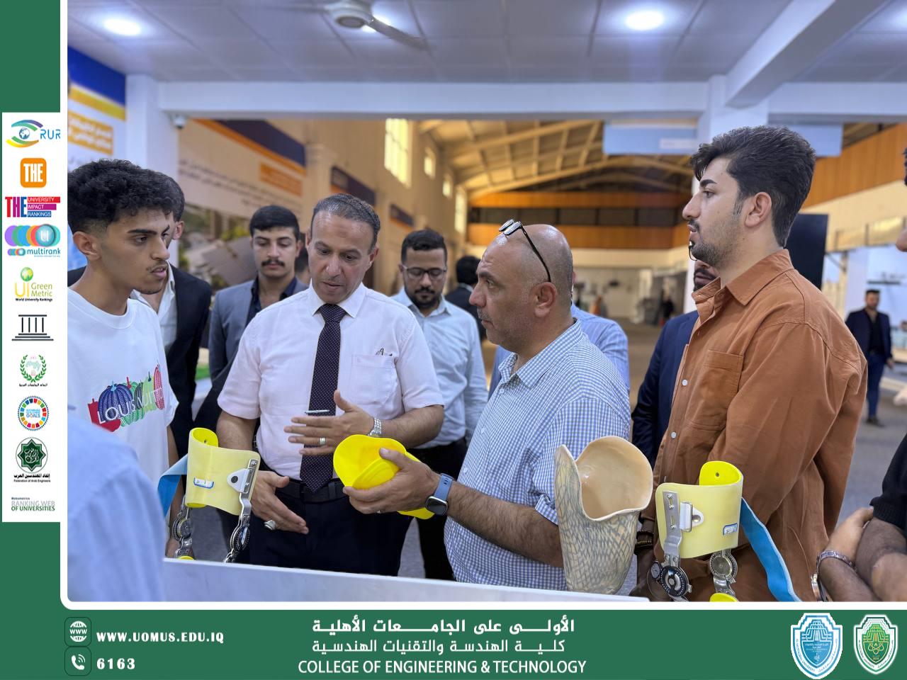 عميد كلية الهندسة والتقنيات الهندسية يزور مركز بحوث الطاقة ويؤكد أهمية الابتكار في مشاريع الطلبة